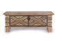 GINER Y COLOMER - Buffet en bois de manguier massif avec détails métal repoussé - Finition naturelle - 46 x 116 x 40 cm